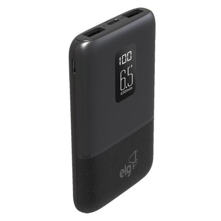 Imagem de Carregador Portátil ELG 6.500mAh Com Display Digital Preto - PB65LCD