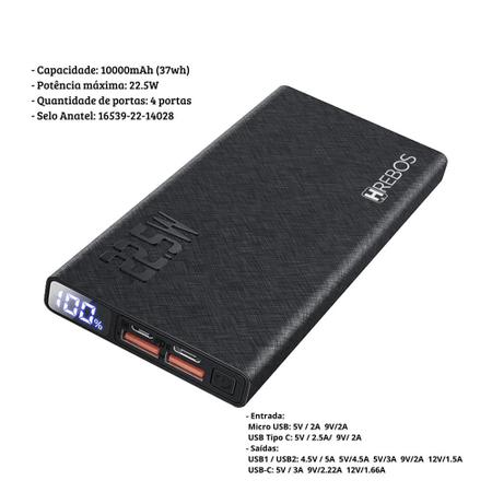 Imagem de Carregador Portátil Power Bank 10.000mah Rápido Digital Display