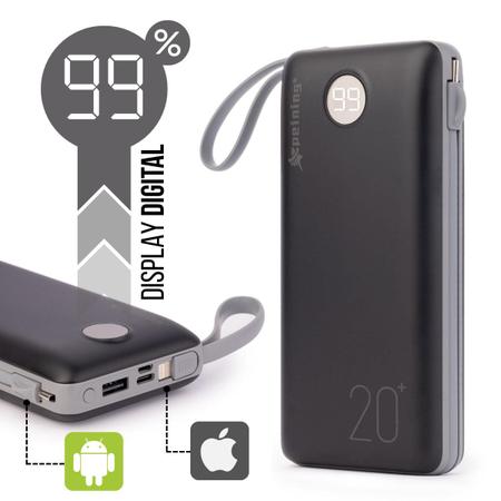 Imagem de Carregador Portátil Power Bank 20.000mAh Para iPhone e Samsung