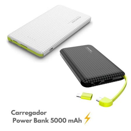 Imagem de Carregador Power Bank 5000 mAh Com Cabo V8 Compatível com LG G/ Flex2 V / LG G3/ G4/ G5/ G6/ G7  