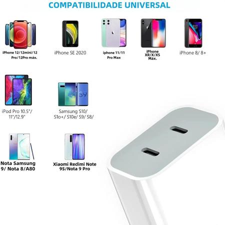 Imagem de Carregador Rápido Dual USB-C 40W PD - QC4.0/3.0 - Compatível com iPhone 15/14/13