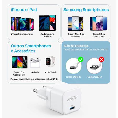 Carregador iPhone, iPad, Apple Watch e AirPods Apple USB-C - 20W