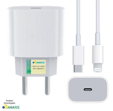 Imagem de Carregador Turbo 20W + Cabo Lightning para USB-C Compatível Iphone 11 12 13 14 Pro Max X XR XS