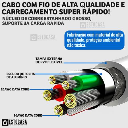 Imagem de Carregador Turbo Celular Smartphone Usb Cabo Kaidi Original e Cabo Micro USB