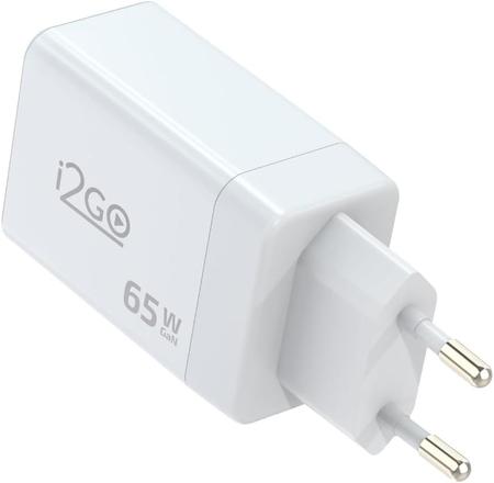 Imagem de Carregador Ultra Rápido I2GO Power Delivery Com 1 Saída USB-C 65W + 1 Saída USB-C 20W + 1 Saída USB-A 18W