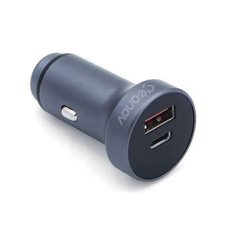 Imagem de Carregador veicular turbo 20W USB tipo C original Geonav celular iPhone Android tomada carro automotivo CH38PDQC 38W (20W + 18W)