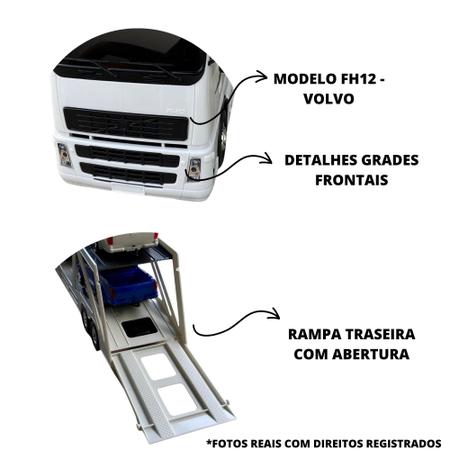 Brinquedo Carreta Caminhão Cegonheira Gigante Diesel Rx Branco 1309 - Roma