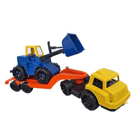 Trator Brinquedo Infantil Educativo Didático Com Carreta Grande