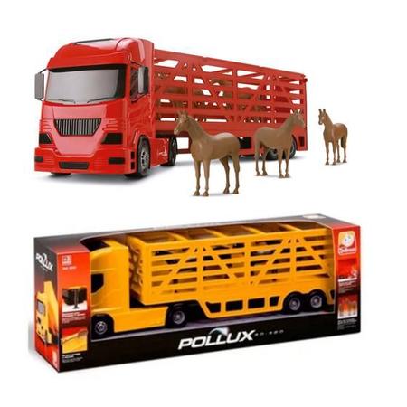 Brinquedo Caminhão 360 Pollux Com Carreta E Cavalos – Shopping Tudão