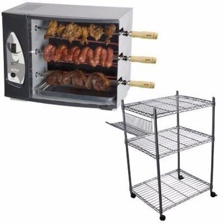 Carrinho Aramado Para Churrasco Cromado - Arke Imagem de Carrinho Aramado Para Churrasco Cromado - Arke