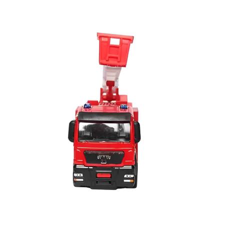 Brinquedo Caminhão Miniatura Bombeiros Resgate Vermelho A Fricção