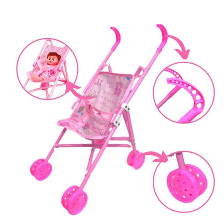 Bebe Reborn Princesa Silicone + Carrinho De Passeio Luxo