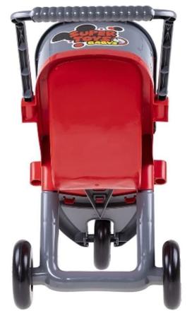 Carrinho Boneca Vermelho C/Tres Rodas 437 Super Toys Imagem de Carrinho Boneca Vermelho C/Tres Rodas 437 Super Toys