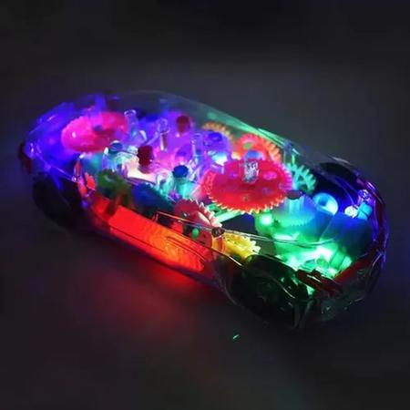 Techblaze conceito transparente de brinquedo de carro de corrida com luzes  LED piscando 360 graus de rotação, simulação de engrenagem carro mecânico  conceito 3d carros elétricos brinquedos para crianças crianças brinquedos  presente