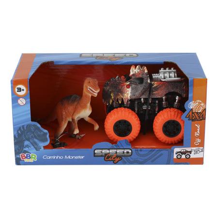 Carro Monster 4x4 - Dinossauro Rex Attack Cross 42cm