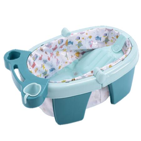 Imagem de Carrinho C/ Bebê Conforto e Moisés + Banheira Reforçada Azul