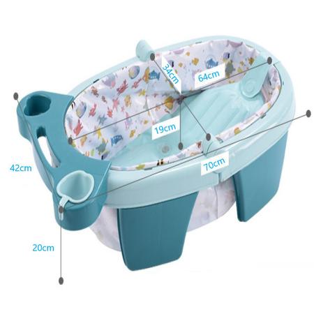 Imagem de Carrinho C/ Bebê Conforto e Moisés + Banheira Reforçada Azul
