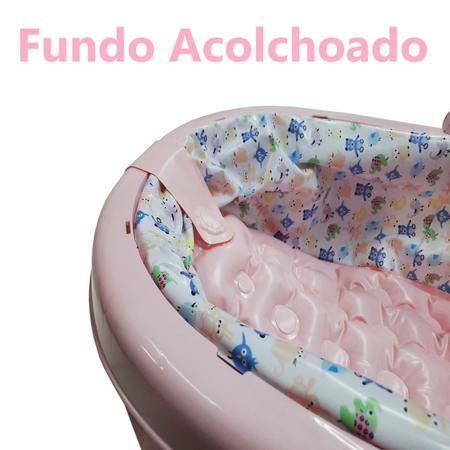 Imagem de Carrinho C/ Bebê Conforto e Moisés + Banheira Reforçada Rosa