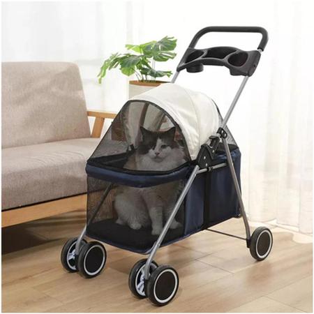 Imagem de Carrinho Cachorro Cao Gato Pet Passeio Ar Livre Lazer Dobravel Animal de Estimaçao Shopping Restaurante  Caminhada Seguro Confortavel Transporte