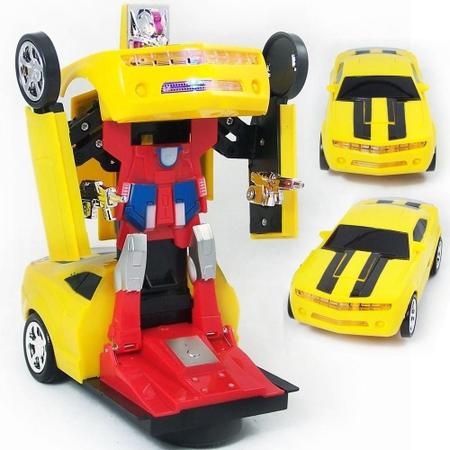 Imagem de Carrinho Camaro Amarelo Transformers Vira Robô Luz E Som