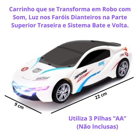 Imagem de Carrinho Camaro Transformers Vira Robô Luz Som Bate Volta