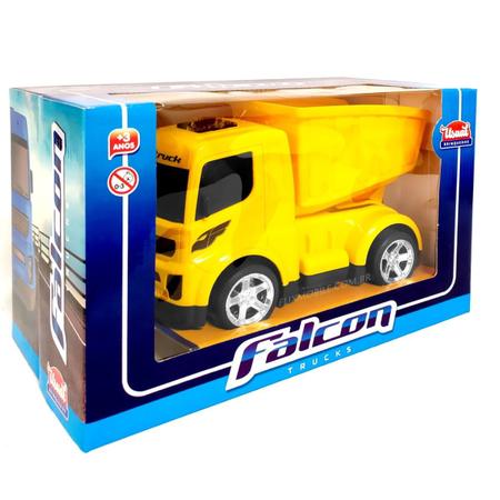 Caminhão Caçamba Realista de Brinquedo Infantil Falcon Truck Azul em  Promoção na Americanas