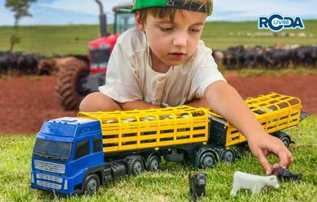 Carrinho Caminhão Bitrem Azul 20 peças Infantil Brinquedo - Poliplac - Caminhões, Motos e Ônibus de Brinquedo - Magazine Luiza