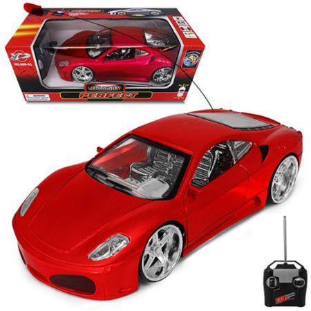 Carrinho Carro Controle Remoto Ferrari 4 Canais + Pilhas