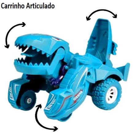 Kit 3 Carrinho de Fricção personagem cartelado Dinossauro / Carro de f