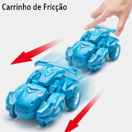 Kit 3 Carrinho de Fricção personagem cartelado Dinossauro / Carro de f