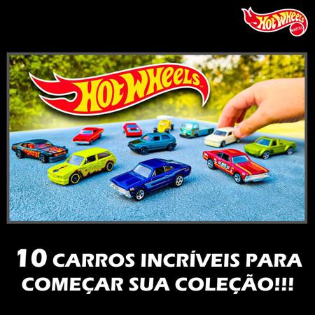 Imagem de Carrinho Coleção Ferro Hot Wheels Kit 10 Unidades Sortidos Não Repetidos Coloridos Veículo Básico