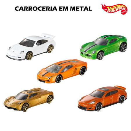 Imagem de Carrinho Coleção Ferro Hot Wheels Kit 10 Unidades Sortidos Não Repetidos Coloridos Veículo Básico