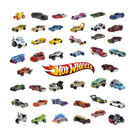 Imagem de Carrinho Coleção Ferro Hot Wheels Kit 10 Unidades Sortidos Não Repetidos Coloridos Veículo Básico