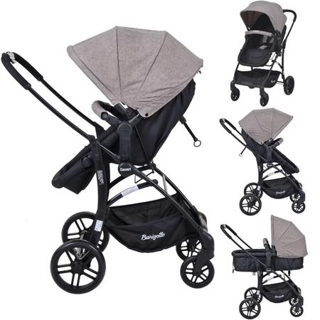 Carrinho com Bebe Conforto e Base Burigotto Convert Capuccino