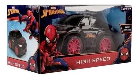 Carro de Controle Remoto Homem Aranha High Speed 3 Funções Preto e Vermelho  - Candide