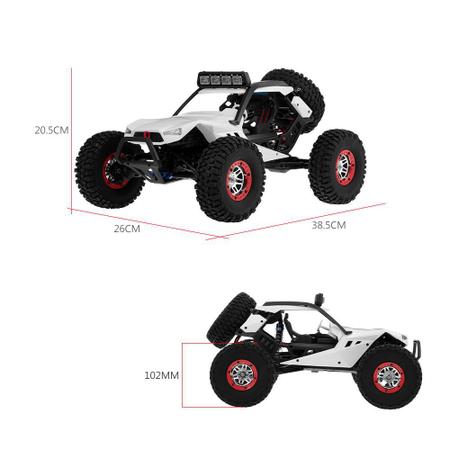 Carrinho de Controle Remoto 12428 Wltoys Off-road 4x4 C/Led Rock