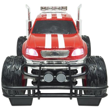 Carrinho Controle Remoto 4x4 Monster Presente Para Menino Cor Vermelho