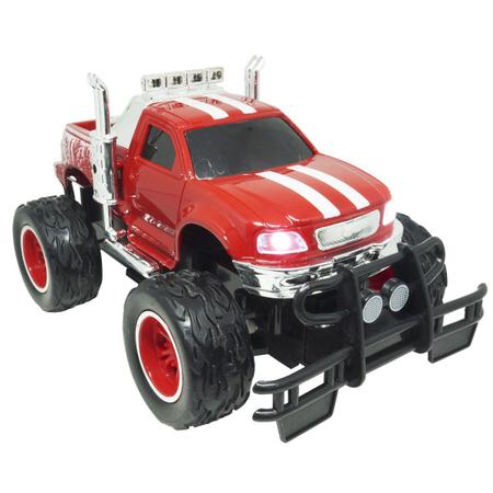 Carrinho Controle Remoto 4x4 Monster Presente Para Menino Cor Vermelho