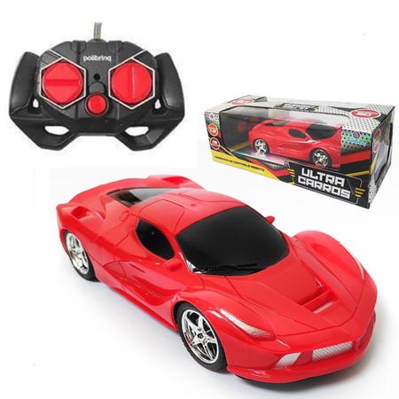 Carrinho Controle Remoto Esportivo Ultra Carros Brinquedo - Polibrinq