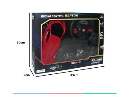 Carro Controle Remoto Para Criança Racing Raptor Vermelho