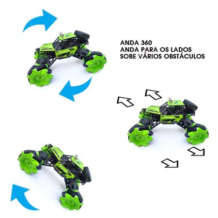 Carrinho Controle Remoto 9 Funções Drift Gira 360 Ninho Boy