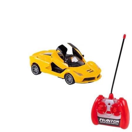 Carrinho Sport Car Carro Amarelo Corrida Controle Remoto - Chic