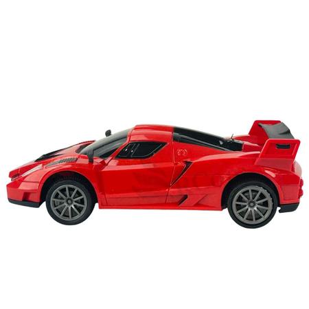 Carrinho Controle Remoto Speed Max Vermelho Pica-Pau Esportivo Italiano 4  Funções Com Luz Carro R/C Crianças +7 Anos