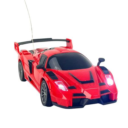 Carrinho Controle Remoto Speed Max Vermelho Pica-Pau Esportivo Italiano 4  Funções Com Luz Carro R/C Crianças +7 Anos