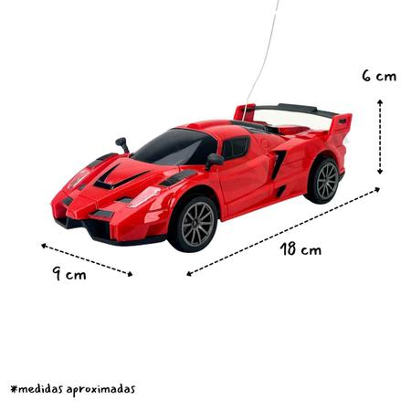 Carrinho Controle Remoto Speed Max Vermelho Pica-Pau Esportivo Italiano 4  Funções Com Luz Carro R/C Crianças +7 Anos