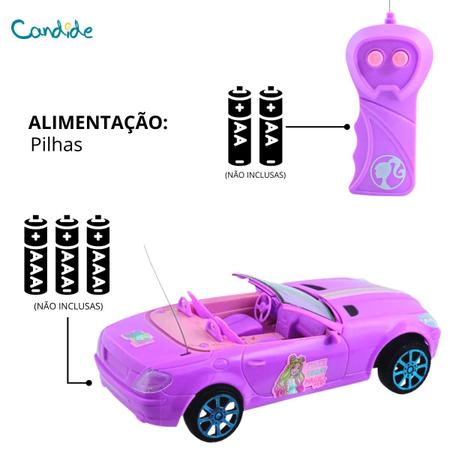 Carrinho de Controle Remoto - Barbie - Fashion Driver Conversível - Candide