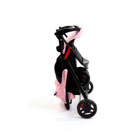 Imagem de Carrinho de bebê 3 rodas Voyage Delta rosa-mescla com chassi de cor preto