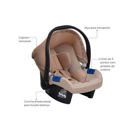 Imagem de Carrinho de Bebê 4 Rodas 4 posições Travel System Mon Amour Com Cinto de Segurança & Bebê Conforto Criança até 15Kg - Burigotto