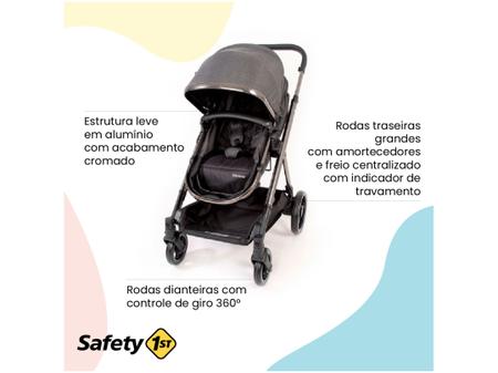 Imagem de Carrinho de Bebê com Bebê Conforto Safety 1st