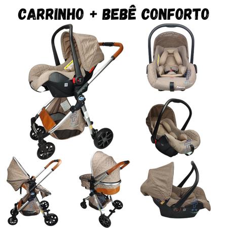 Imagem de Carrinho de Bebê de passeio e Bebê Conforto Passear Marrom